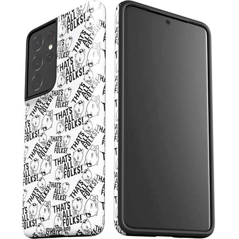 Looney Tunes Porky Pig Black and White Galaxy S21 Ultra 5G Pro Case