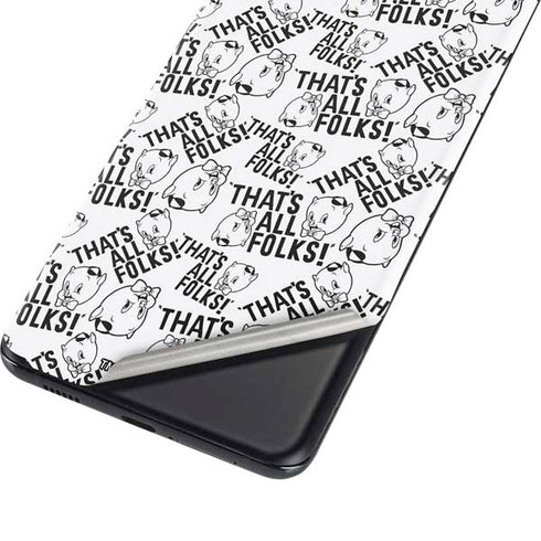 Looney Tunes Porky Pig Black and White Galaxy S21 Ultra 5G Skin