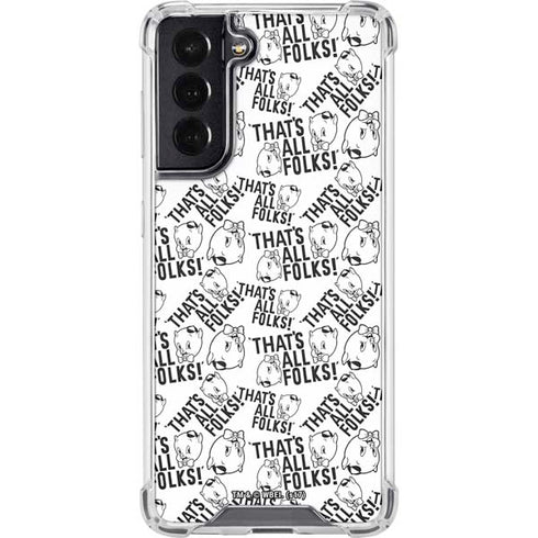 Looney Tunes Porky Pig Black and White Galaxy S22 Clear Case