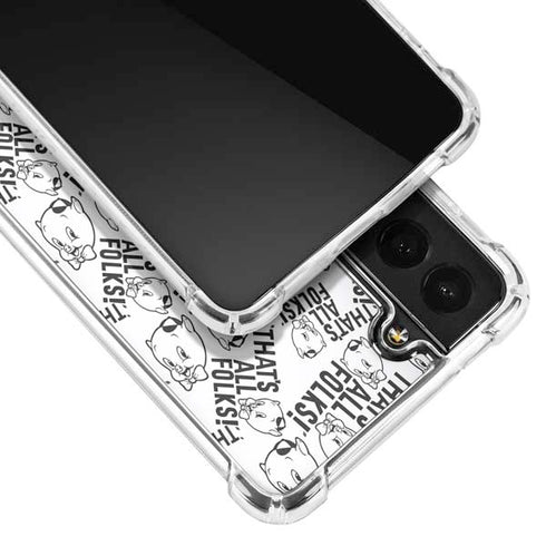 Looney Tunes Porky Pig Black and White Galaxy S22 Clear Case