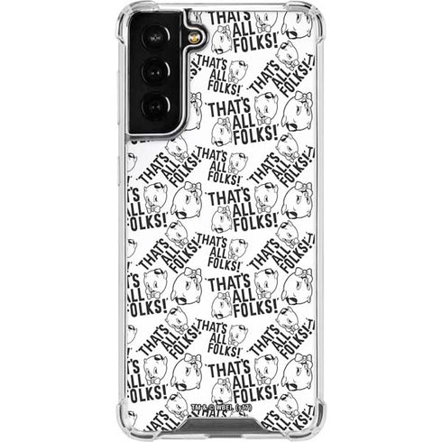 Looney Tunes Porky Pig Black and White Galaxy S22 Plus Clear Case