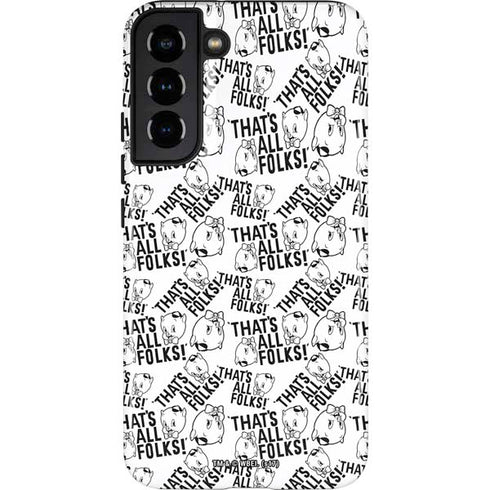 Looney Tunes Porky Pig Black and White Galaxy S22 Plus Pro Case