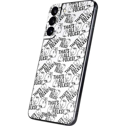 Looney Tunes Porky Pig Black and White Galaxy S22 Plus Skin