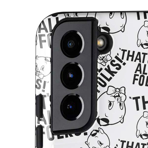 Looney Tunes Porky Pig Black and White Galaxy S22 Pro Case