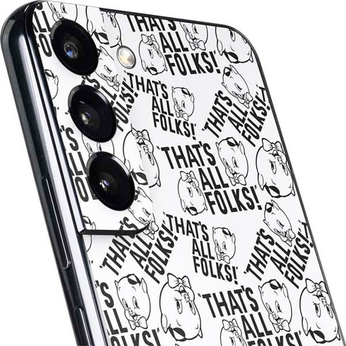 Looney Tunes Porky Pig Black and White Galaxy S22 Skin