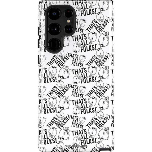 Looney Tunes Porky Pig Black and White Galaxy S22 Ultra Pro Case