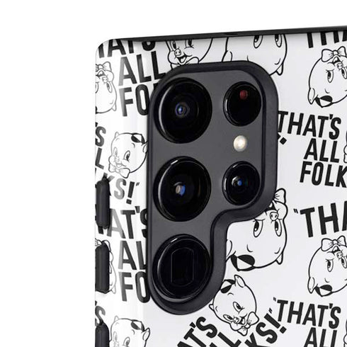 Looney Tunes Porky Pig Black and White Galaxy S22 Ultra Pro Case