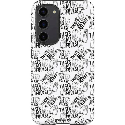 Looney Tunes Porky Pig Black and White Galaxy S23 Plus Pro Case