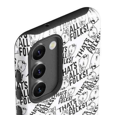 Looney Tunes Porky Pig Black and White Galaxy S23 Plus Pro Case
