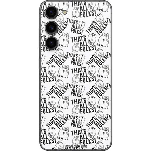 Looney Tunes Porky Pig Black and White Galaxy S23 Plus Skin