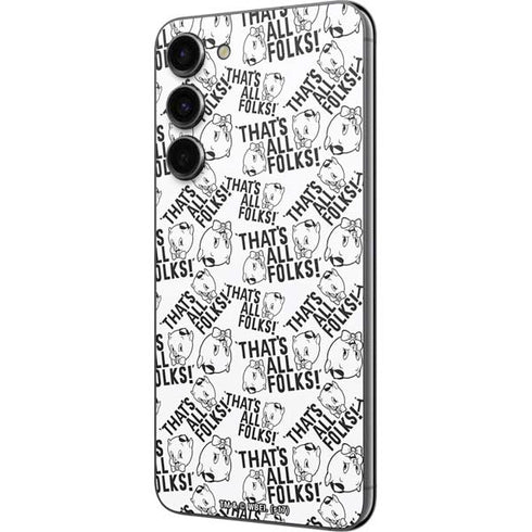 Looney Tunes Porky Pig Black and White Galaxy S23 Plus Skin