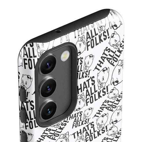 Looney Tunes Porky Pig Black and White Galaxy S23 Pro Case