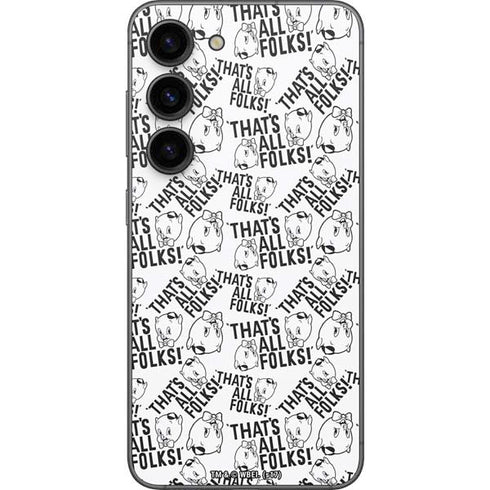 Looney Tunes Porky Pig Black and White Galaxy S23 Skin