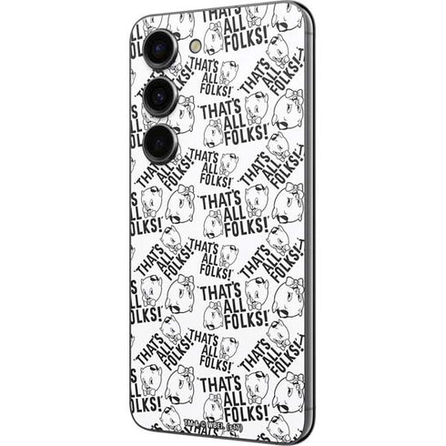 Looney Tunes Porky Pig Black and White Galaxy S23 Skin