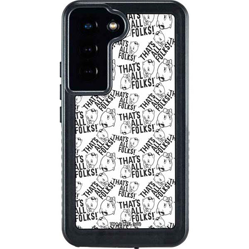 Looney Tunes Porky Pig Black and White Galaxy S23 Waterproof Case