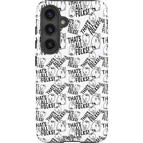 Looney Tunes Porky Pig Black and White Galaxy S24 Plus Impact Case