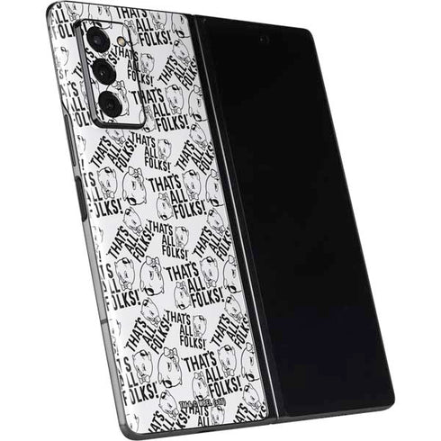Looney Tunes Porky Pig Black and White Galaxy Z Fold2 5G Skin