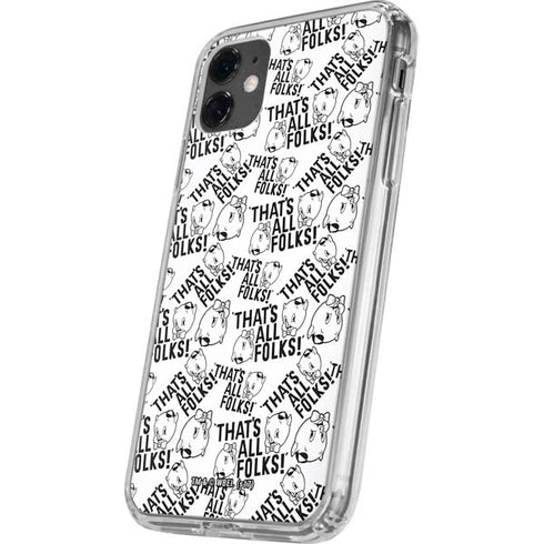 Looney Tunes Porky Pig Black and White iPhone 11 Clear Case