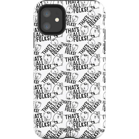 Looney Tunes Porky Pig Black and White iPhone 11 Impact Case