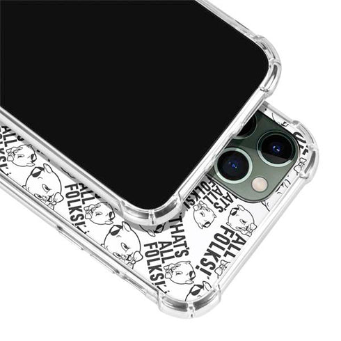 Looney Tunes Porky Pig Black and White iPhone 11 Pro Max Clear Case