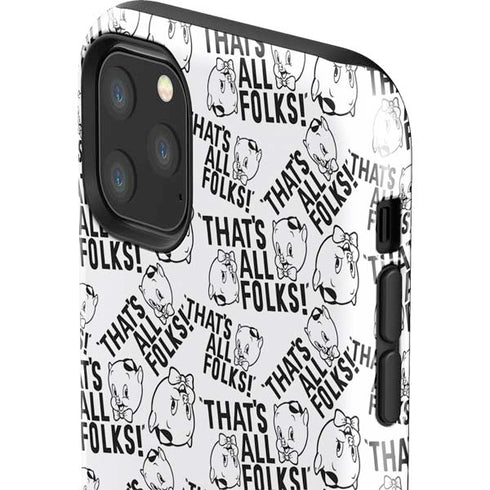 Looney Tunes Porky Pig Black and White iPhone 11 Pro Max Impact Case