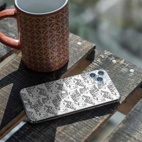 Looney Tunes Porky Pig Black and White iPhone 11 Pro Max Skin