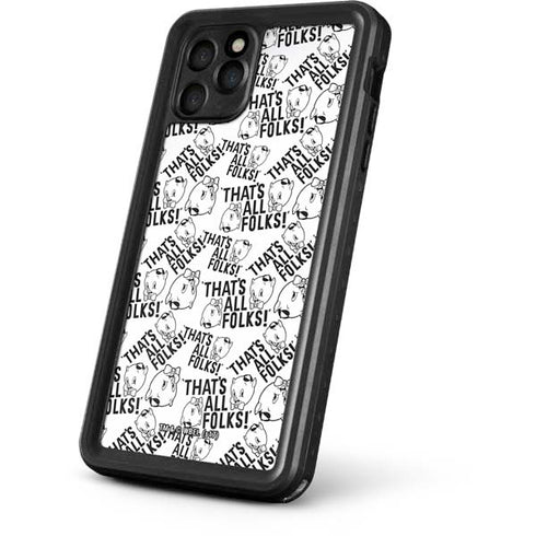 Looney Tunes Porky Pig Black and White iPhone 11 Pro Waterproof Case