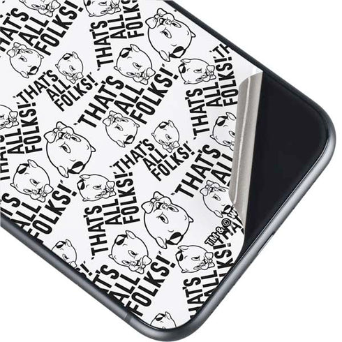Looney Tunes Porky Pig Black and White iPhone 11 Skin