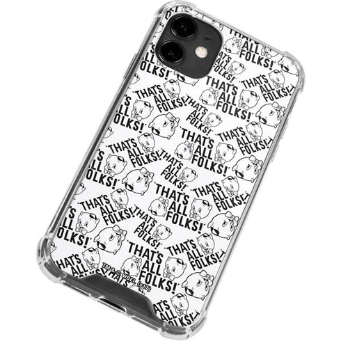 Looney Tunes Porky Pig Black and White iPhone 12 Clear Case