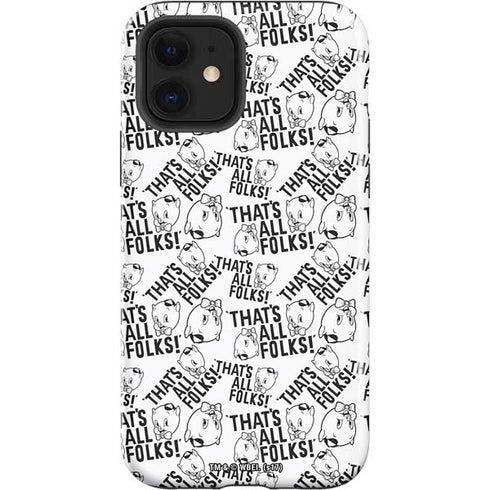 Looney Tunes Porky Pig Black and White iPhone 12 Impact Case