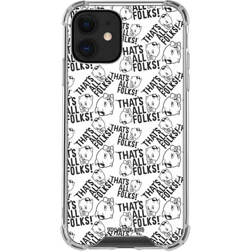Looney Tunes Porky Pig Black and White iPhone 12 Mini Clear Case