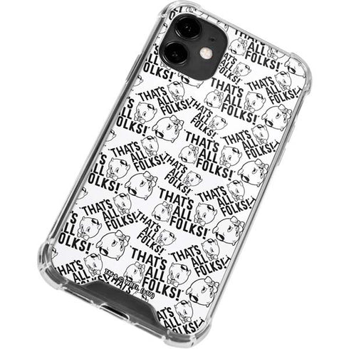 Looney Tunes Porky Pig Black and White iPhone 12 Mini Clear Case