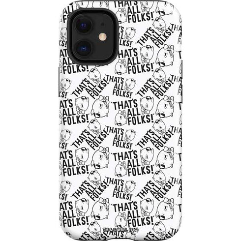 Looney Tunes Porky Pig Black and White iPhone 12 Mini Impact Case