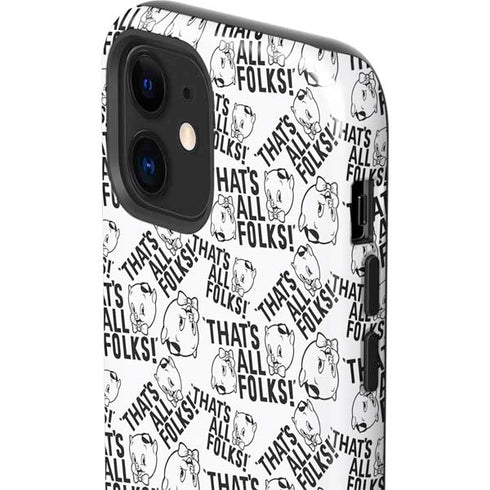 Looney Tunes Porky Pig Black and White iPhone 12 Mini Impact Case