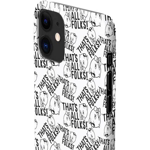 Looney Tunes Porky Pig Black and White iPhone 12 Mini Lite Case