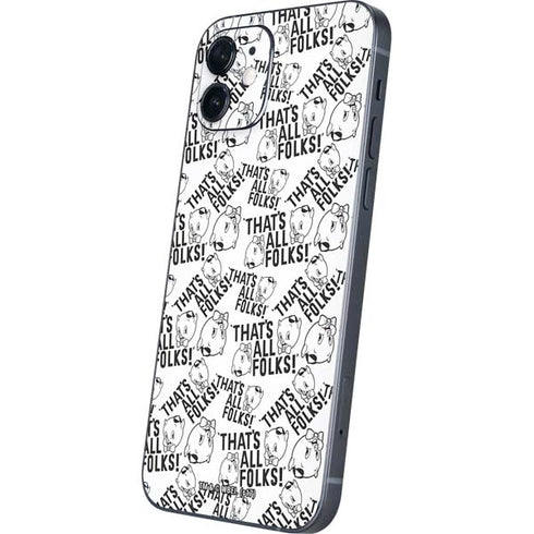 Looney Tunes Porky Pig Black and White iPhone 12 Mini Skin