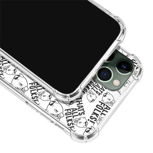 Looney Tunes Porky Pig Black and White iPhone 12 Pro Clear Case
