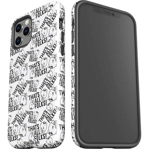 Looney Tunes Porky Pig Black and White iPhone 12 Pro Impact Case