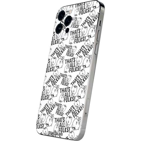Looney Tunes Porky Pig Black and White iPhone 12 Pro Skin