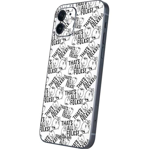 Looney Tunes Porky Pig Black and White iPhone 12 Skin