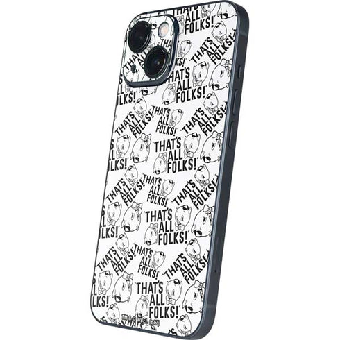 Looney Tunes Porky Pig Black and White iPhone 13 Mini Skin