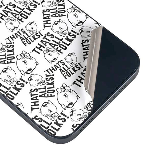 Looney Tunes Porky Pig Black and White iPhone 13 Mini Skin