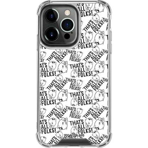 Looney Tunes Porky Pig Black and White iPhone 13 Pro Clear Case