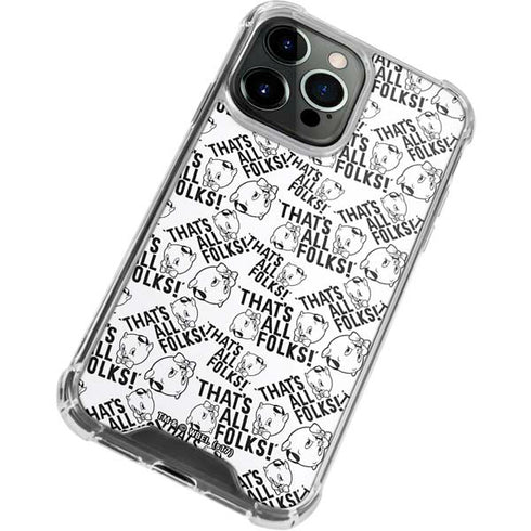 Looney Tunes Porky Pig Black and White iPhone 13 Pro Clear Case