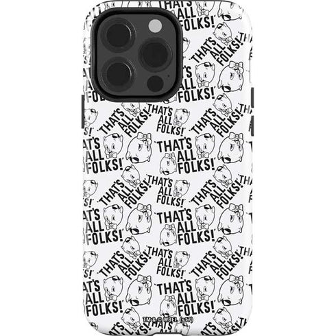 Looney Tunes Porky Pig Black and White iPhone 13 Pro Impact Case