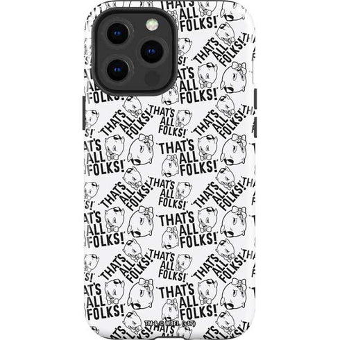 Looney Tunes Porky Pig Black and White iPhone 13 Pro Max Impact Case