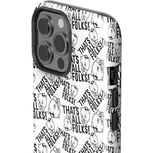 Looney Tunes Porky Pig Black and White iPhone 13 Pro Max Impact Case