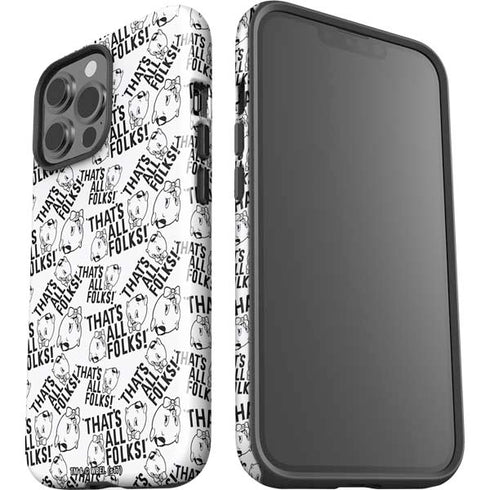 Looney Tunes Porky Pig Black and White iPhone 13 Pro Max Impact Case