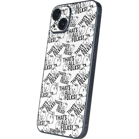Looney Tunes Porky Pig Black and White iPhone 13 Skin