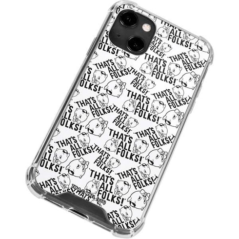 Looney Tunes Porky Pig Black and White iPhone 14 Clear Case